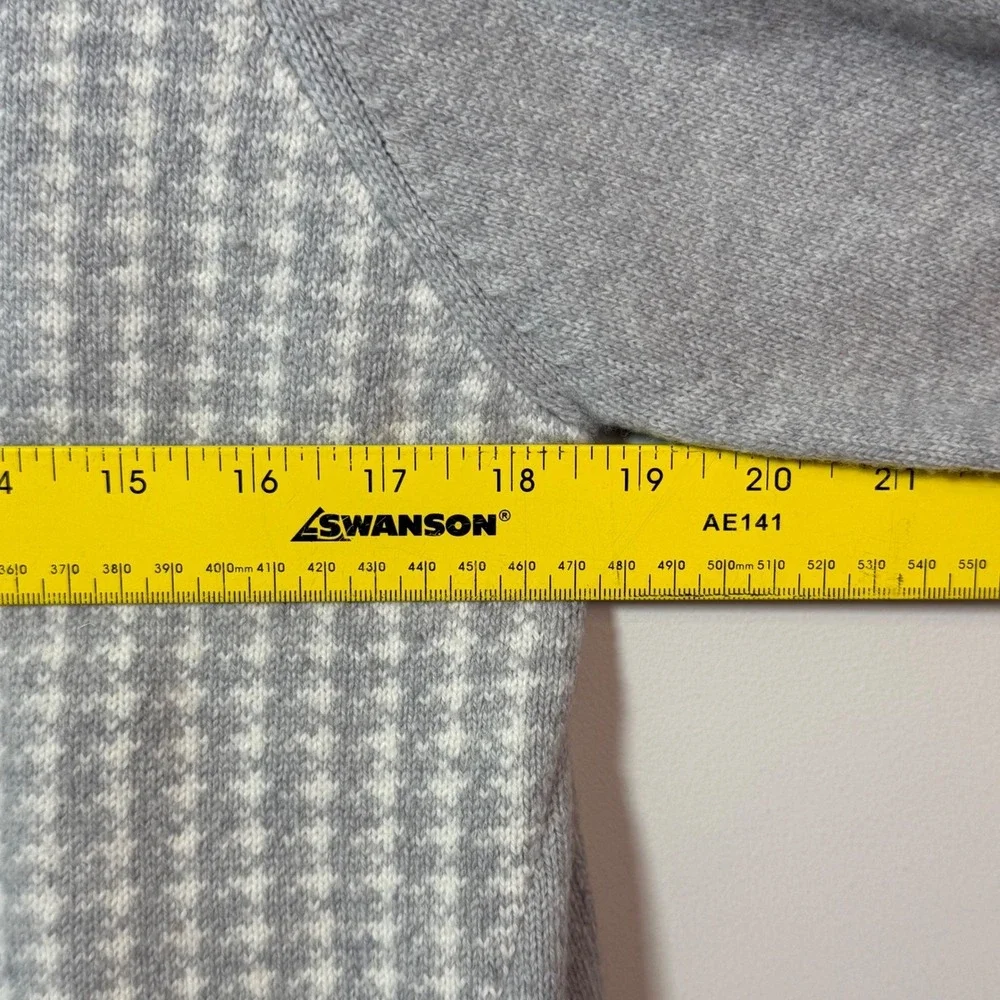 Glenmuir 1/4 Zip Sweater Men's Med Grey Lambswool Blend Houndstooth Golf Old $